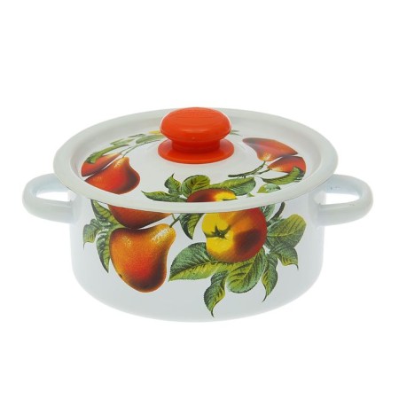 Pan, 2 l, metal cover, plastic handle, induction, mixture mix, white color-3