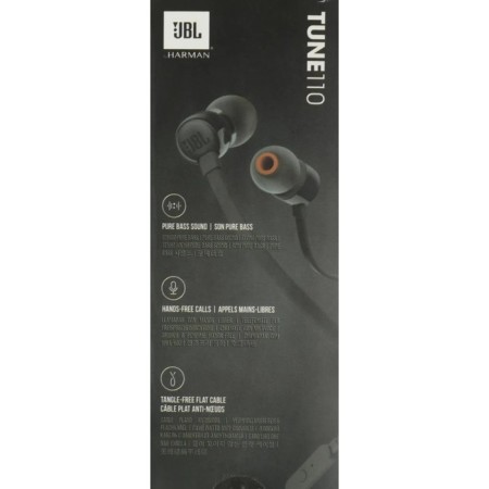Headphones JBL T110, vacuum, microphone, 100DB, 16 Ohm, 3.5 mm, 1.2 m, black-7