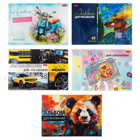 Album for drawing A4, 48 sheets "World of Hobbies", covered Cardboard, block 100 g/m2, mix
