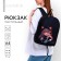 School textile Backpack "Anime Girl", 38x14x27 cm, black color