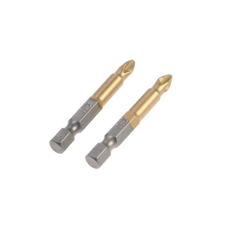 Tundra bats, magnetized, steel S2, 58-60 HRC, Tin, PH2 x 50 mm, 2 pcs.-2