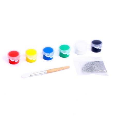 New Year's set for creativity. Christmas balls for coloring "Happy New Year", paints, 4 pcs-4