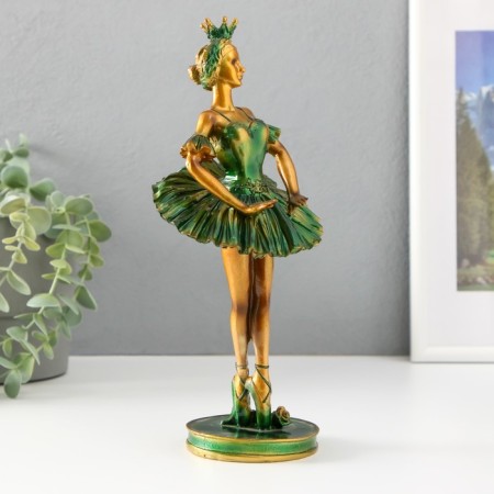 Polystone souvenir "Ballerina in a crown with a flower. Open to bow" 25.4 cm-3