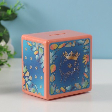 Piggy bank Plastic "Safe. Cat and Jewelry" 8.5x6x8.5cm-6