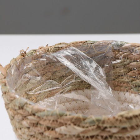 Kashpo wicker "Tanzania", 15.5x15.5x13.5 cm, natural, white-3