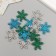 Decor for creativity "Color Snowflakes" 3x3 cm glue base (set 12 pcs) mix