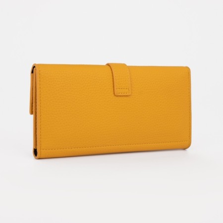 Women's wallet on the button, yellow color-1