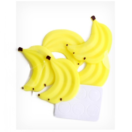 Decor Silicon "Banans" set of 5 pcs., Size 1 pc. - 3 × 3.7 × 0.3 cm, glue pads-3