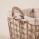 Basket for storage of manual weaving, with handles, square, jute, 39x39x41.5 cm
