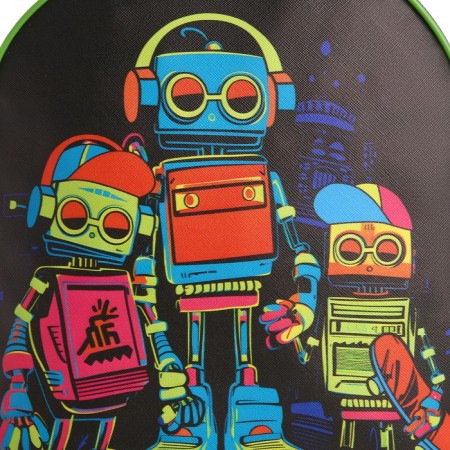Baby backpack for a boy Textile "Robots", 28x24.5x8 cm-3