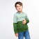 Sweatshirt for a boy, the color is gray-green, height is 104 cm