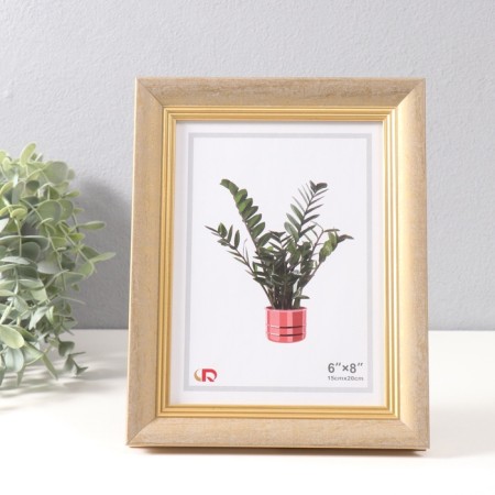 Photo frame plastic 15x20 cm "Gabriel" Golden with a gold stripe 2.2x19x24 cm