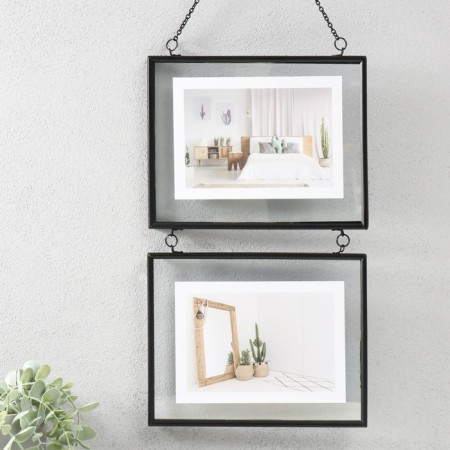 Photo frame Metal in 2 photos 13x18 cm "Loft. Strict lines" black 58x22.8x1 cm