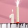 Candle in the cake "Gran + Fountain", number "1", pearl, 6.5 cm