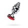 Anal plug Metal by toyfa, silver, ruby, 7 cm, d = 3 cm