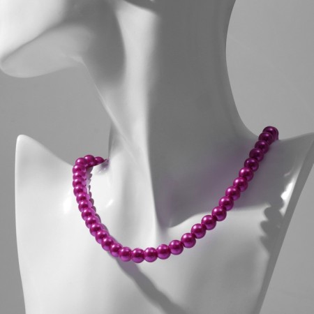 Beads "Classic" mood, ball No. 8, bright pink color, l = 40 cm