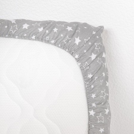 Sheet on the elastic band "Star Sky", size 60x120 cm, color gray color-1