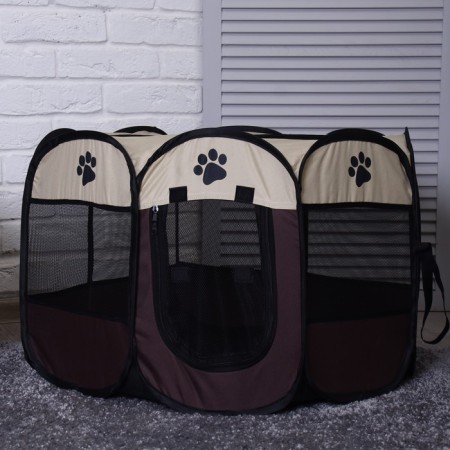 Animal aviary, tent, 8 walls, 70 x 40 cm, brown-2
