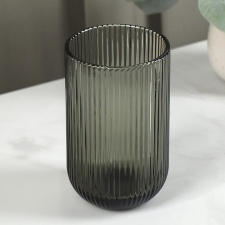 Glass Magistro Glass "Faces", 400 ml, 8 × 13 cm, graphite color-1