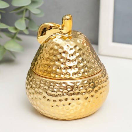 Coramics Coramics "Golden Pear with a leaves" 9x7x7 cm-2