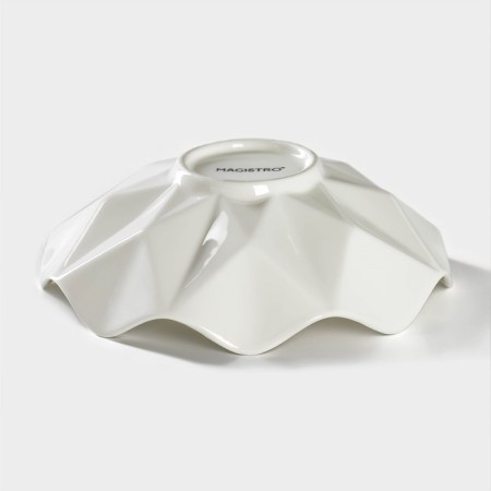 Porcelain salad magistro "abundance", 260 ml, d = 15 cm, white color-2