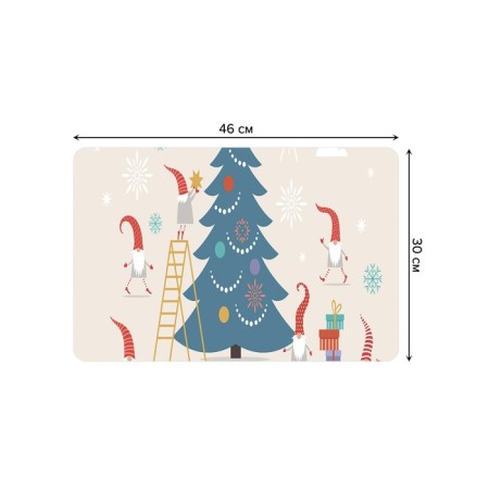 A set of napkins for setting the table "Gnomes decorate the Christmas tree", rectangular, rounded edges, size 30x46 cm, 4 pcs-2