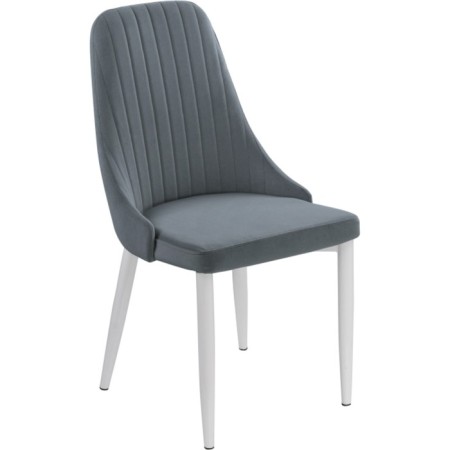 CHART STALL CARA Kora Metal/Velur, White/Gray 47x57x89 cm-1
