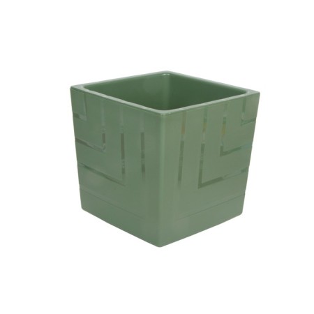 Kashpo "Quadro" with a tab, 3.3 liters, green color