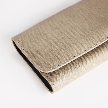 Women's wallet on the button, beige color-2