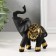 Polystone souvenir "Black Elephant in the Golden Rich Popon" 8x5x10.5 cm