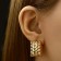 Earrings Metal "Chord" wicker, rectangle, color gold