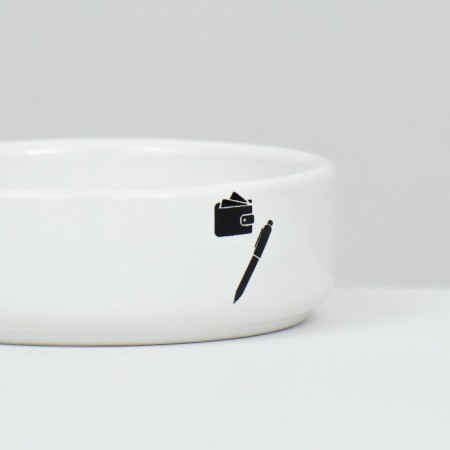 Ceramic bowl for rodents "black and white" 80 ml 8.5 x 3 cm-5