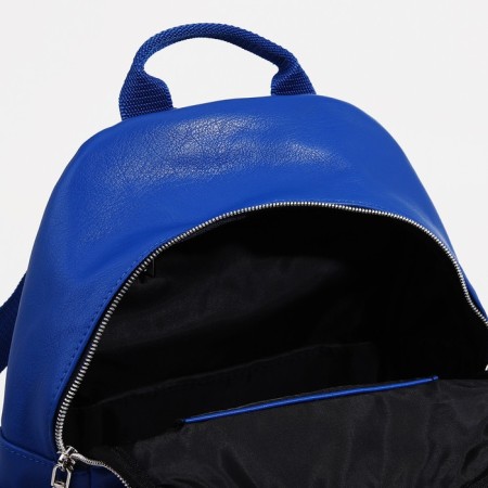 A backpack on a zipper, Medvedkovo, 3 external pockets, blue color-4