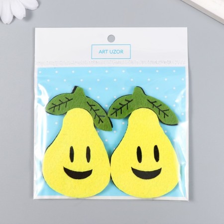 Decor for the creativity of felt "Funny pears" set 2 pcs 5.5x8.5 cm-3