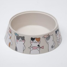 Миска "Мур-мяу" для кошек 0,3 л, 14,5 x 14,5 x 4 см, светло-бежевый