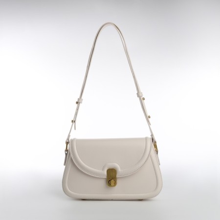 Women's bag Textura, messenger, medium size, dairy color