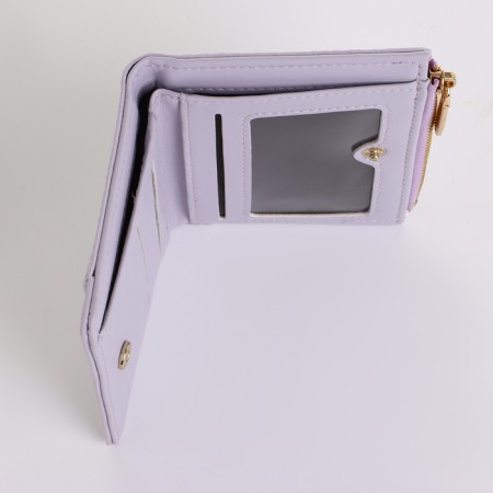 Women's wallet on the button, lilac color-3