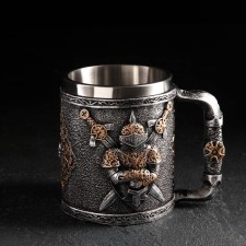 Stainless steel mug, 400 ml, silver color