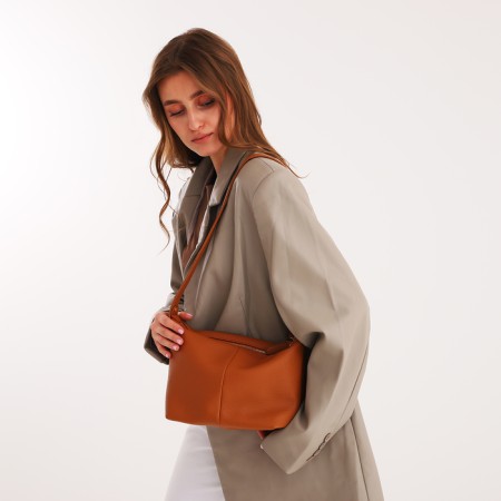 Bag Women's Cross-Bodi with a zipper, Orange color-8