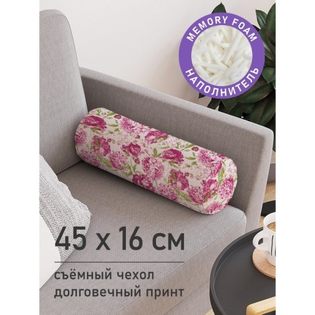 Pillow Roller "Bright flowers, decorative, size 16x45 cm