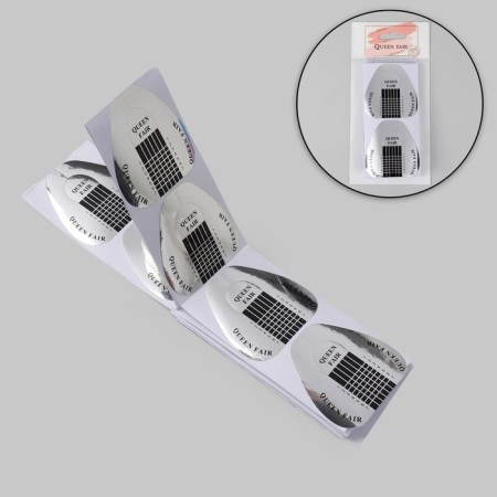 Forms for nail extension are wide, 20 pcs, silver color-2