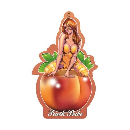 Freshco Babies Peach Babe "Persik" flavor in the car, suspended