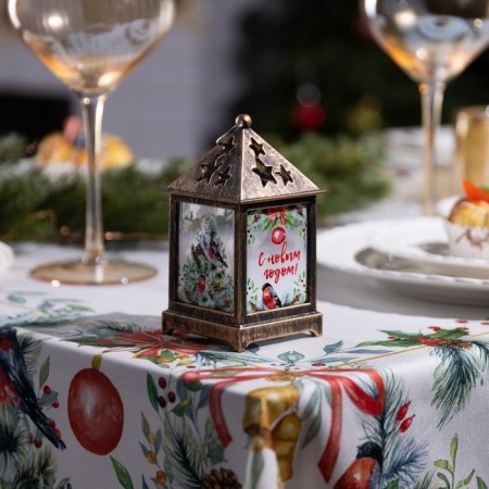 LED figure "Bronze Lantern with Bullfins" 6.3 × 12 × 6.3 cm, plastic, batteries AG13x3, glow warm white-1