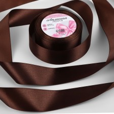 Satin tape, 40 mm × 23 ± 1 m, chocolate color No. 31