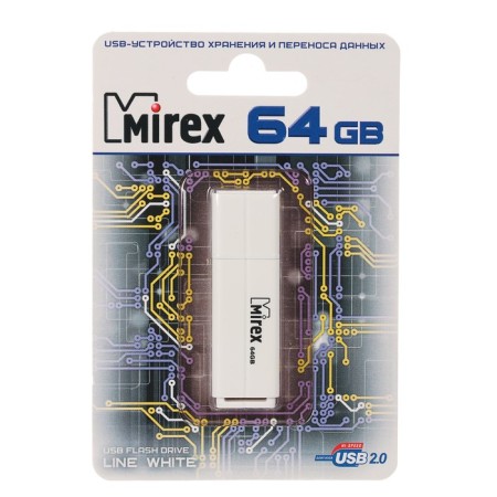 Flash drive Mirex Line White, 64 GB, USB2.0, th Up 25 MB/s, PBU up to 15 Mb/s, white-2