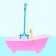Toy "Bath for dolls", with a functional shower, color mix