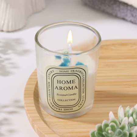 Aromatic candle in a glass "Sweet Love", white tea, flowers mix, 5.5x6.5 cm