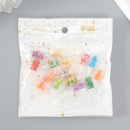 Decor for creativity Glass, plastic "Jars with fruits" mix 1.1x1.1x3.1 cm-4