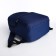 A backpack with a zipper, external pocket, blue color