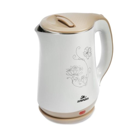 Electric kettle "Dobrynya" DO-1244, plastic, KOBET Metal, 1.8 L, 1800 W, White